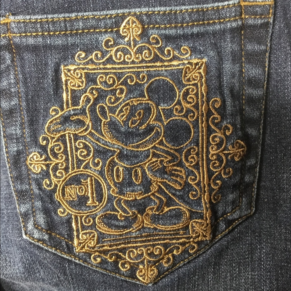 Disney Store Bootcut Denim Jeans Mickey Mouse on pockets RARE